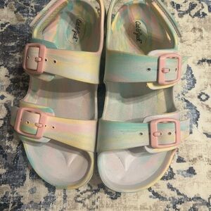 Cat & Jack Pastel Kids Sandals with Pink Buckles